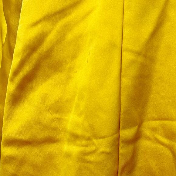 Ieena for Mac Duggal Asymmetrical Draped Long Sleeve Mini Dress - Marigold - 8 - Picture 9 of 10